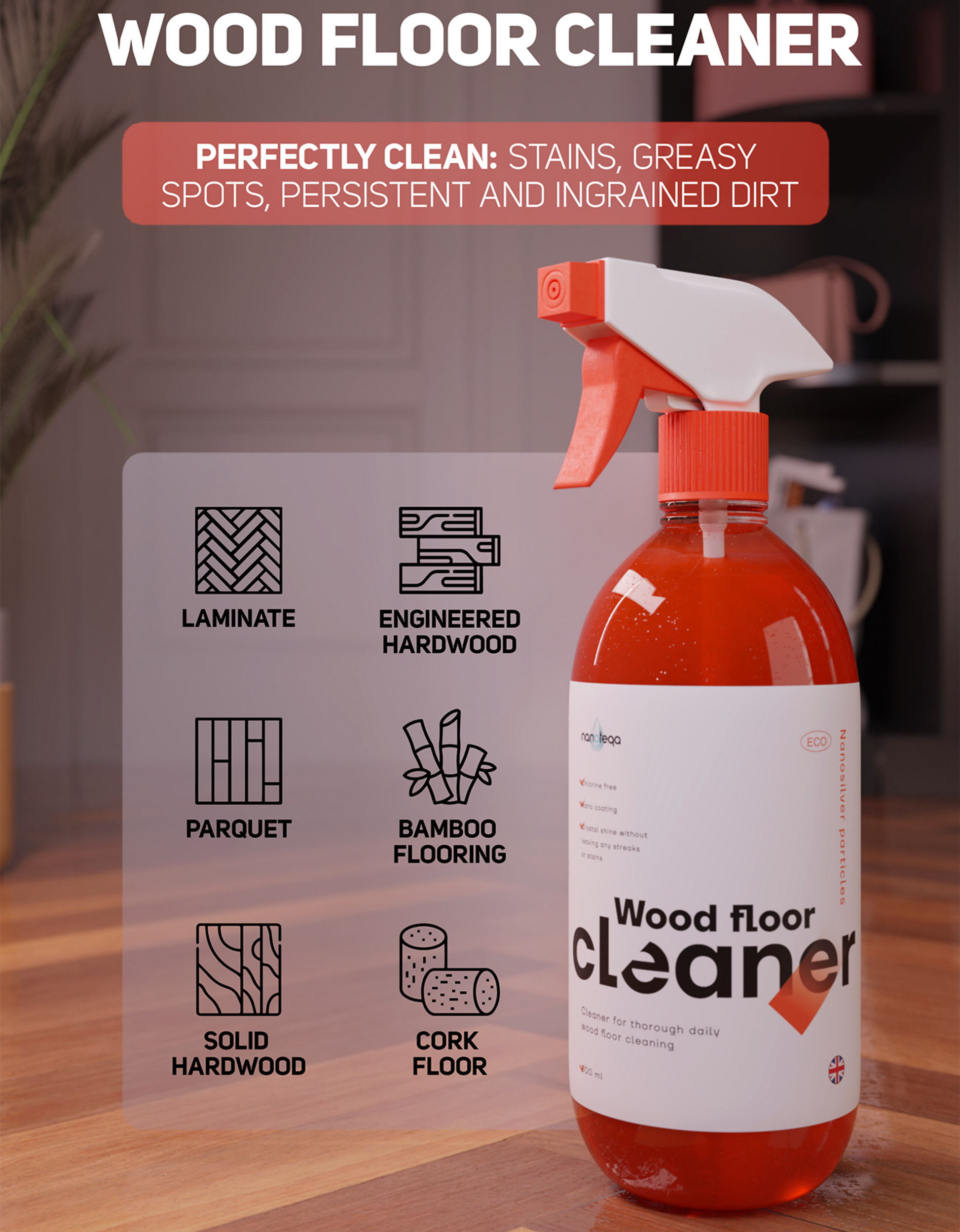 Antibacterial Wood floor Cleaner